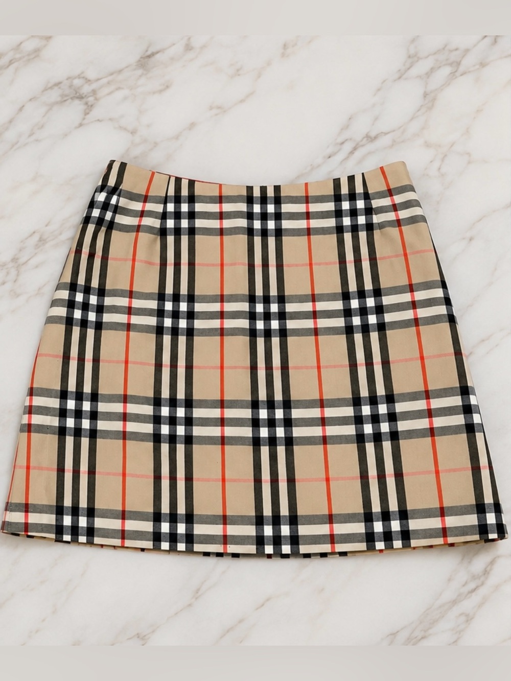 Burberry Beige Plaid Mini Skirt women XS